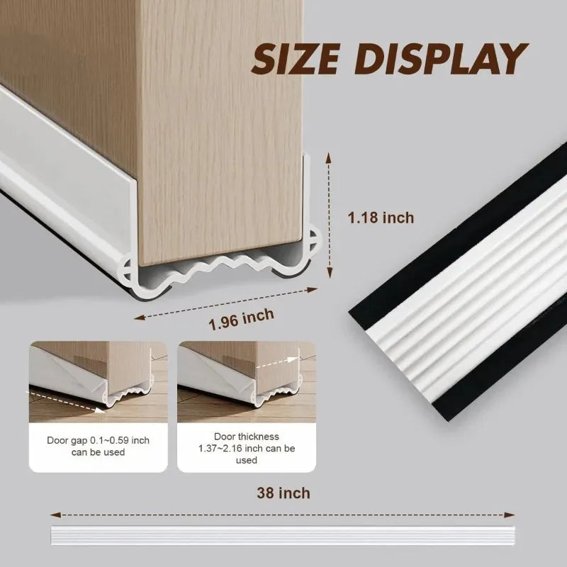 Self Adhesive PVC Door Bottom Seal Strip 1M Wind Noise Dust Proof Qme