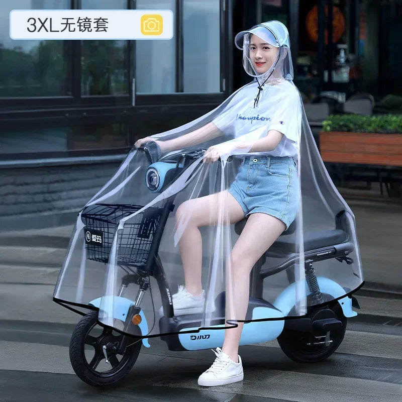 Rain Coat for Women - Full-coverage Rain Protection for Motorcycles and Bicycles Qme No Mirror XXXL