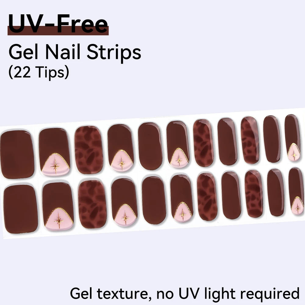 22Tips Sparkling Leopard Pattern Full Cover Nail Stickers French