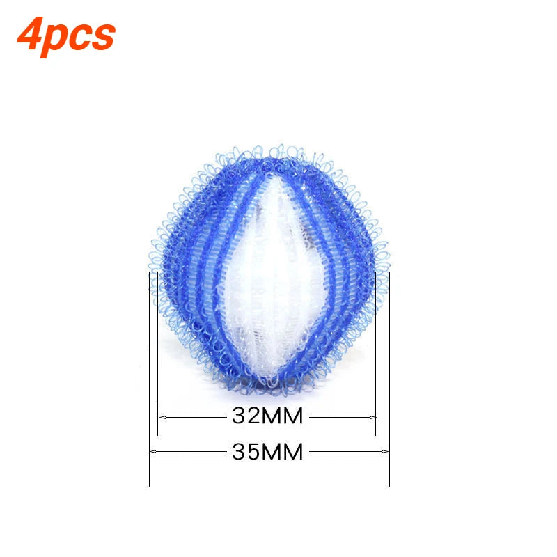 2/4pcs Pet Hair Remover Hair Catcher Reusable Clothes Filter Washing Machine Balls Clean Laundry Ball Washing Machine Accessory Qme 4pcs-blue white