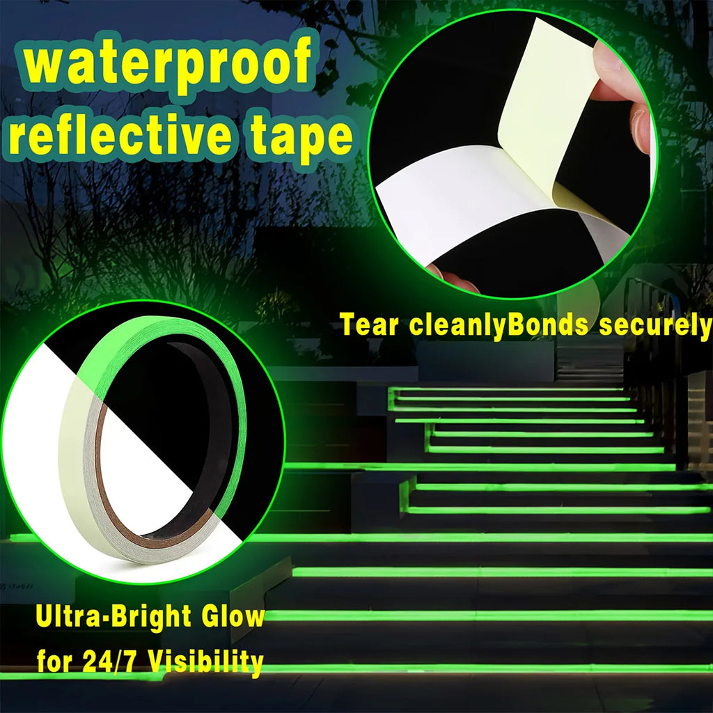 Green Luminous Tape for Stair Exit Warning Fluorescent Ground Lighting Stickers for Home And Business Use Qme