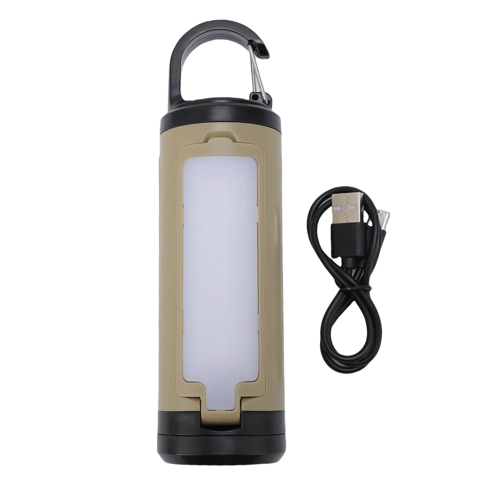 Camping Tent Light LED Camping Lantern 6 Modes Multifunctional Rechargeable Foldable Camping Light with Hook for Hiking Fishing Qme Khaki