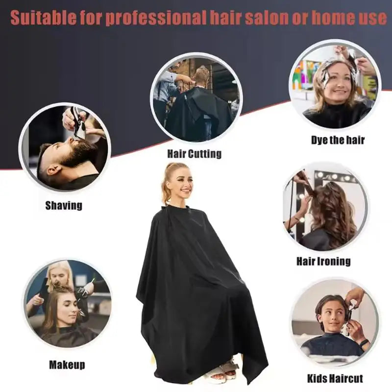 Professional Hairdressing Hair Cutting Cape Adjustable Snap Closure Qme