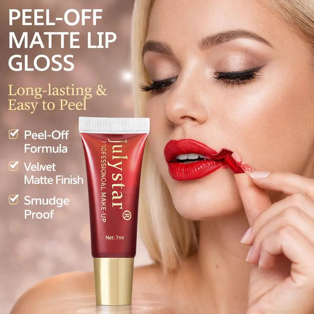 6-color Peel Off Lip Gloss Waterproof Long-lasting Black Red Tear-off Lipstick Liquid Non-stick Cup Moisturizer Lip Stain Makeup Qme