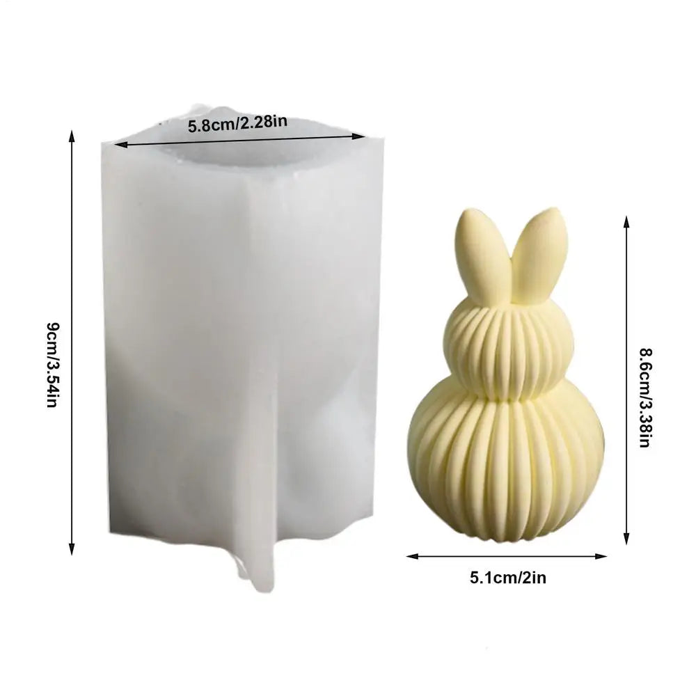 Ribbed Egg Rabbit Ear Candle Mold Aesthetic Silicone Mould Geometric Qme C China Mainland