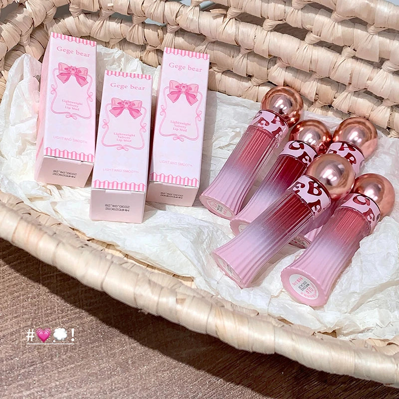 Gege Bear Velvet Mist Lip Glaze Matte Clay Long-lasting Non-drying Qme
