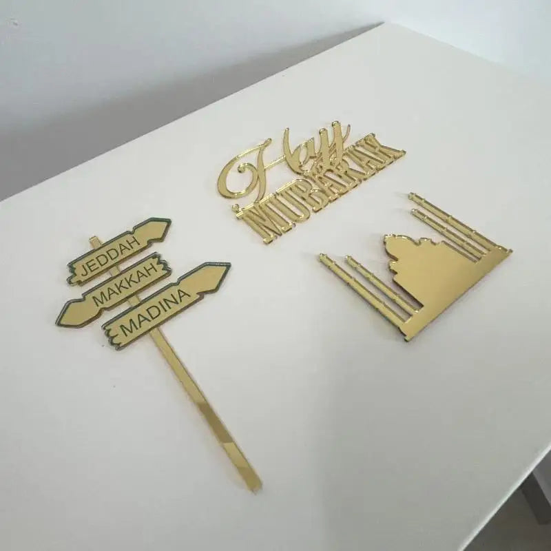 Birthday Cake Charms Personalized Umrah Mubarak Hajj Letter Topper Qme