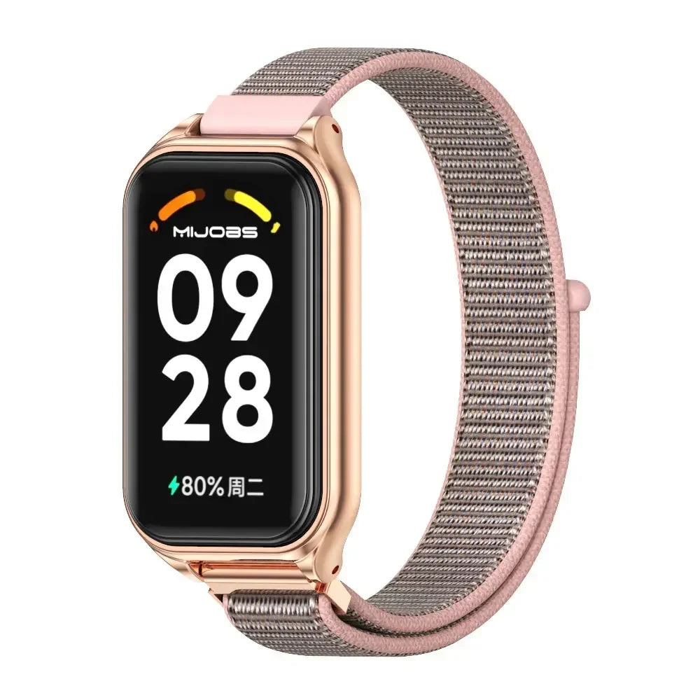 For Redmi Band 2 Strap Nylon Loop Bracelet for Xiaomi Redmi Smart Band 2 Correa Smart Watch Wrist Belt Accessories Qme PRG For Mi Band 8 Active