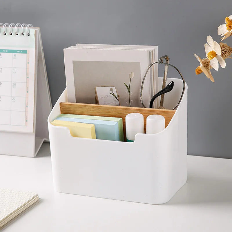 Multi-function Storage Box TV Air Conditioner Remote Control Organizer Practical Tissue Box Home Cosmetic Storage Box Qme WHITE