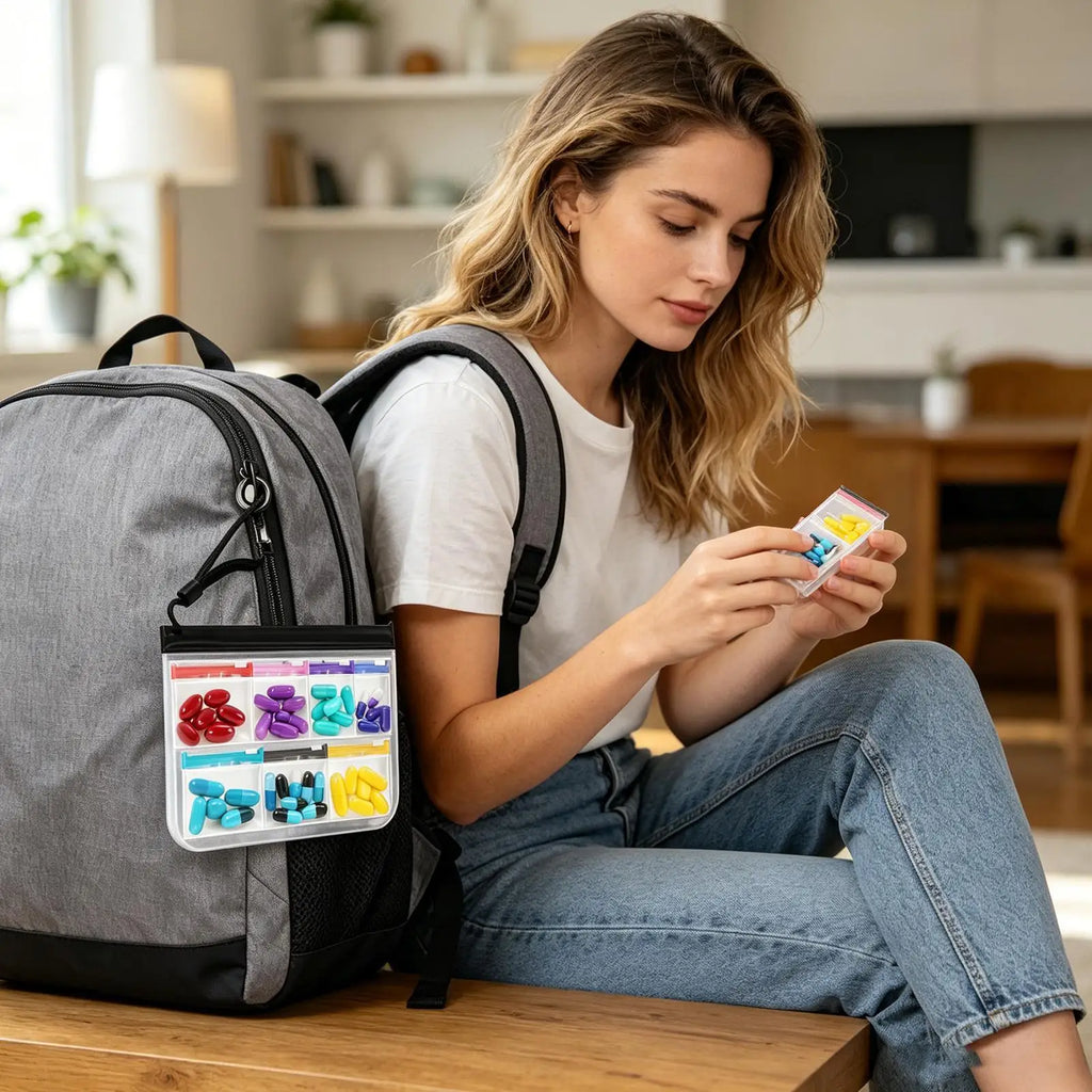 Reusable Pill Pouches Travel Zipper Medication Bag Slide Lock Pouch Qme
