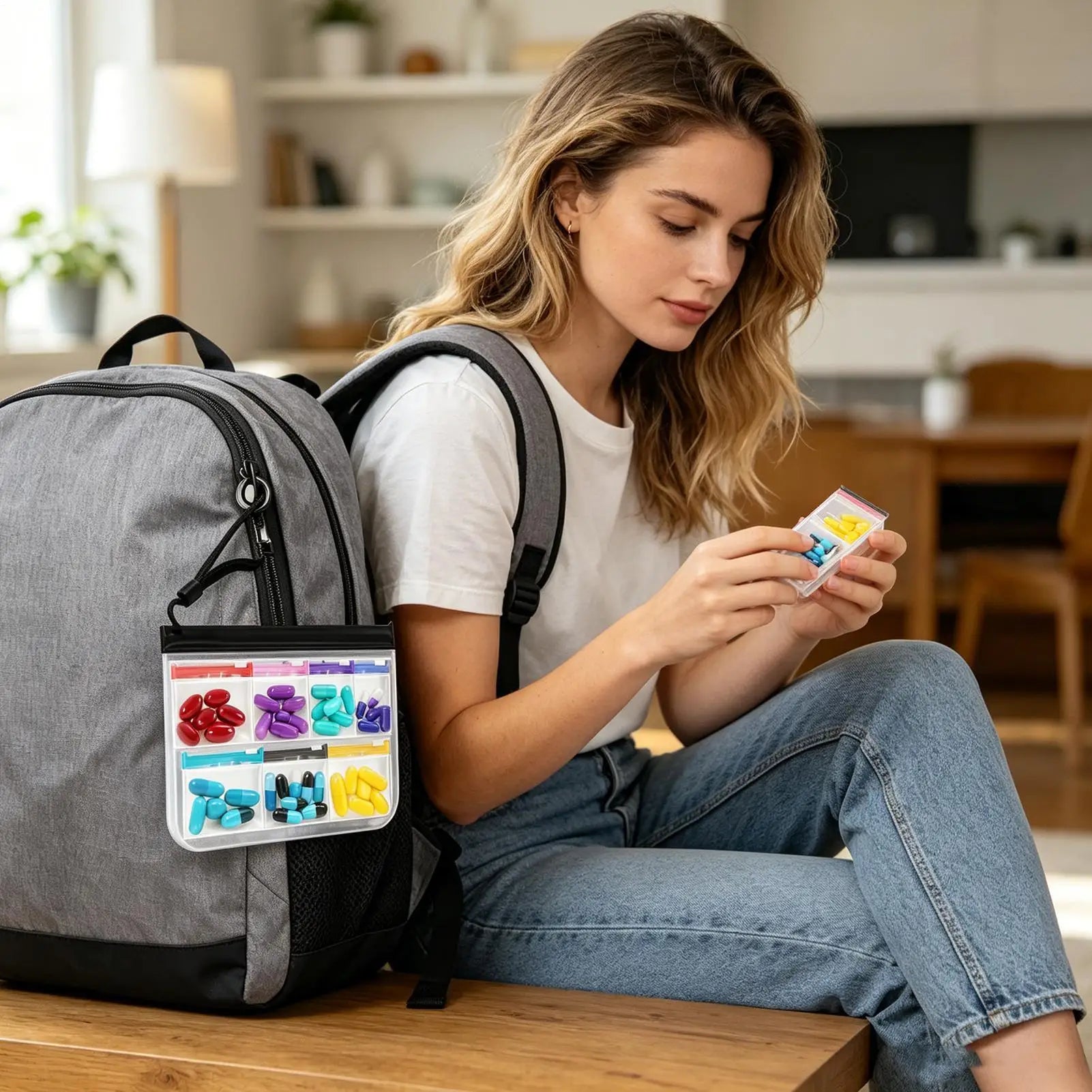 Reusable Pill Pouches Travel Zipper Medication Bag Slide Lock Pouch Qme