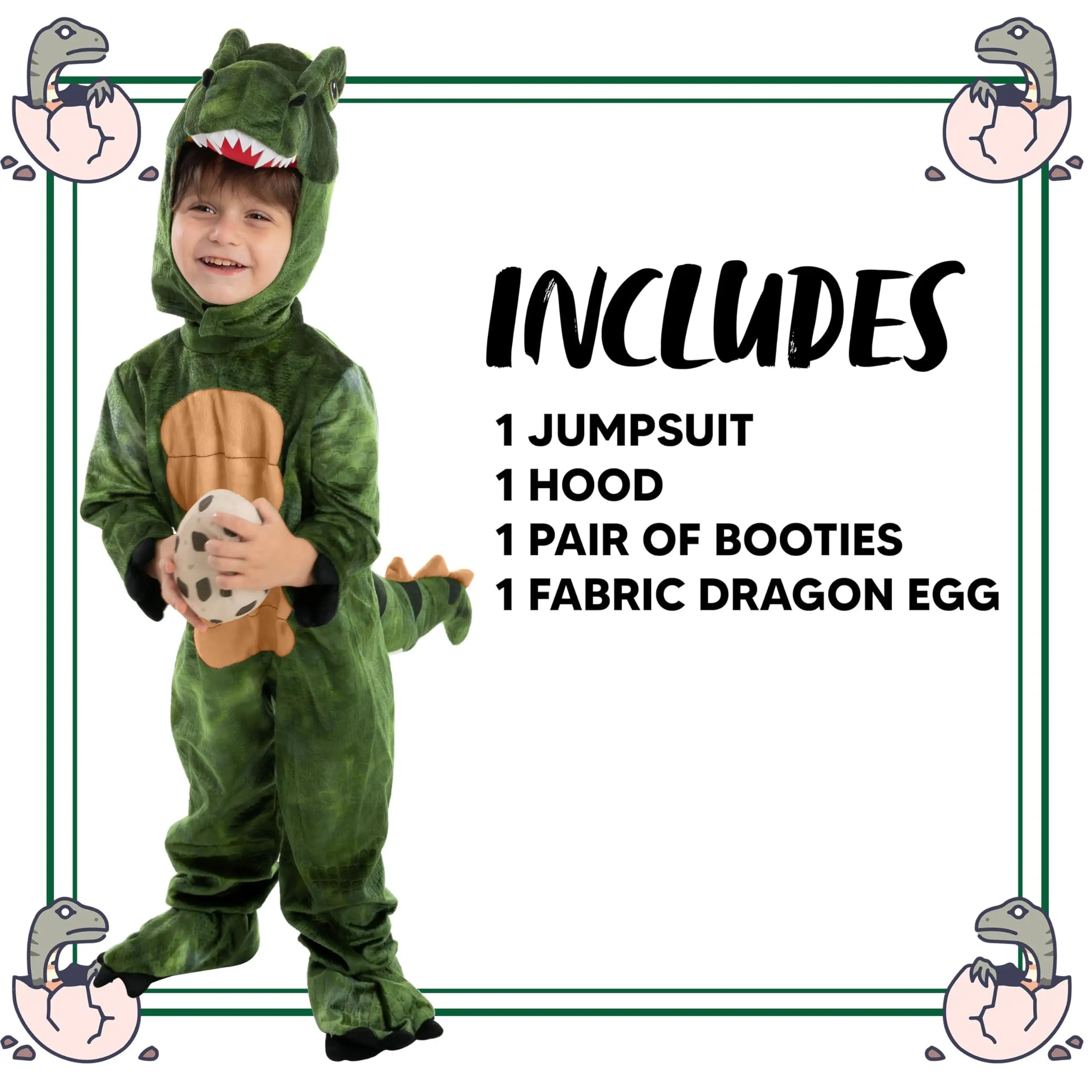 Halloween Realistic T-rex Costume Outfit Dinosaur Jumpsuit with Egg for Boys Girls Cosplay Costume Dress-up Party Qme
