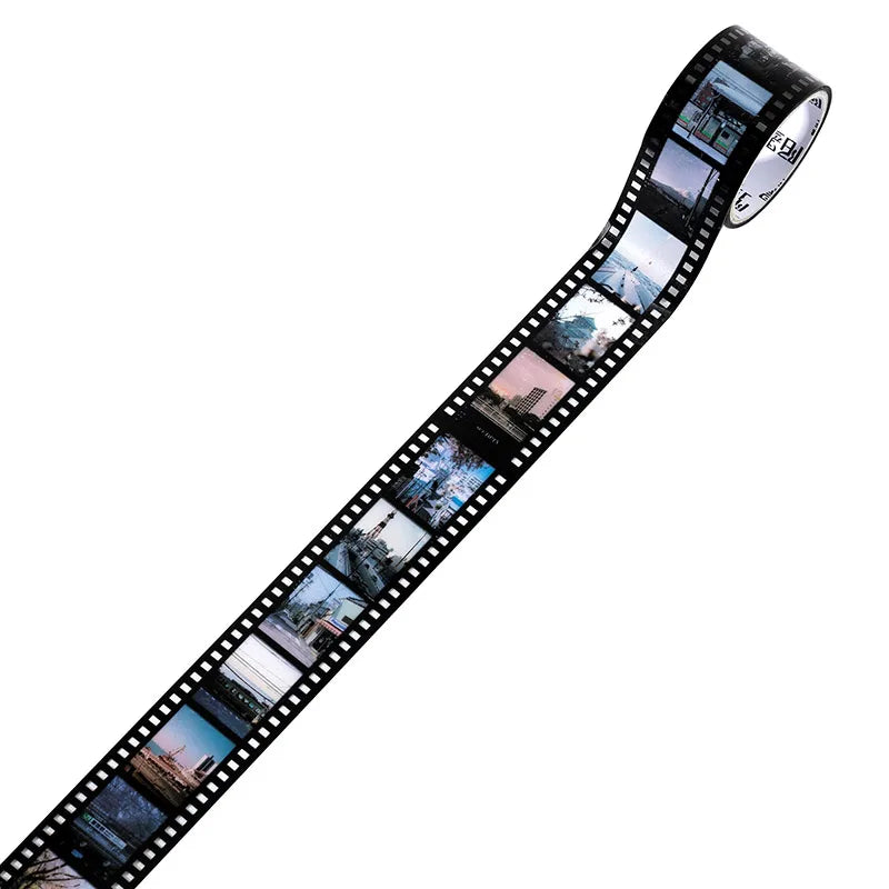 25mm*2m Vintage Film PET Tapes DIY Scrapbooking Collage Stationery Decor Journalling Materials Adhesive Labels Tapes Qme B