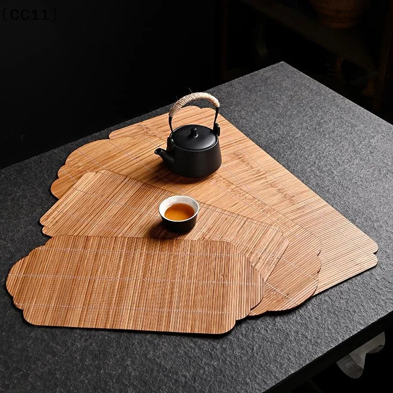 Handmade Bamboo Tea Mat Craftsmanship Kung Fu Accessories Making Qme