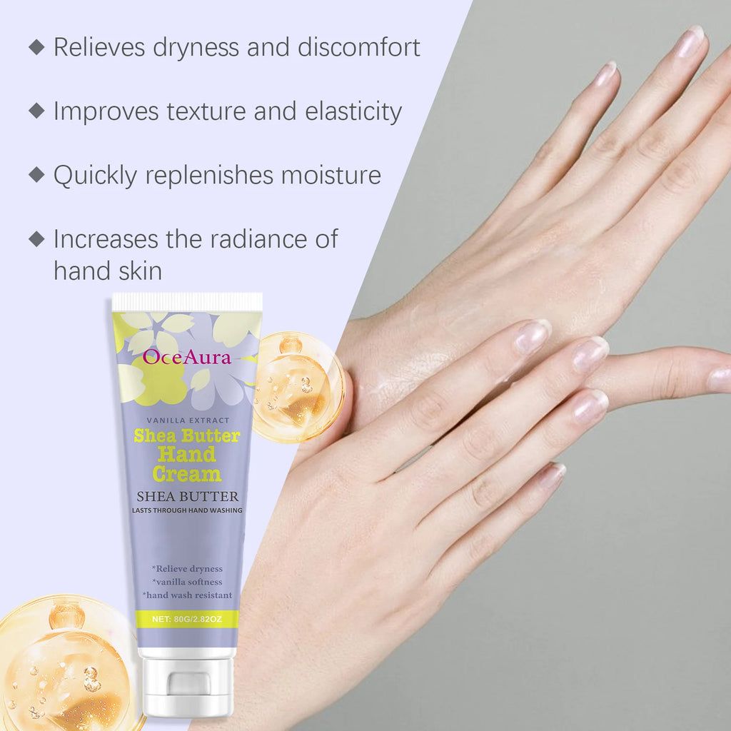 Shea Butter Hand Cream Nourishing Care Deep Hydration Anti Cracking Fast Absorbing Non-Greasy Winter Moisturizing Hand Cream Qme