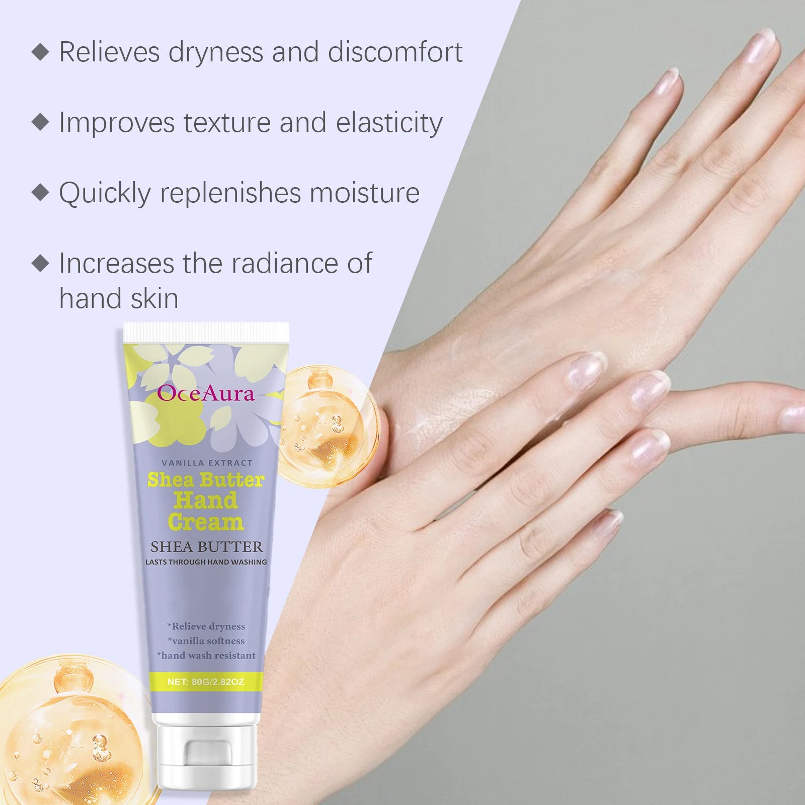 Shea Butter Hand Cream Nourishing Care Deep Hydration Anti Cracking Fast Absorbing Non-Greasy Winter Moisturizing Hand Cream Qme