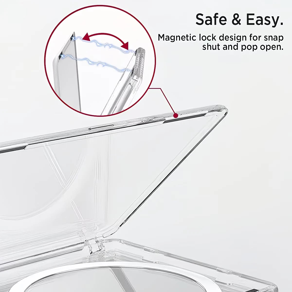 Transparent Magsafe Card Sleeve Shockproof 2 Slots Magnetic Qme
