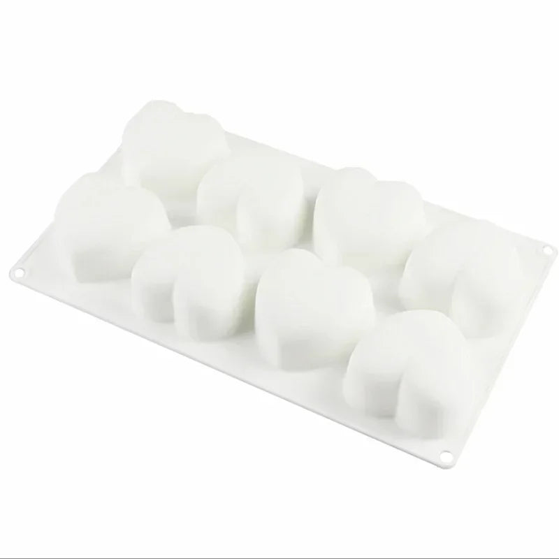 8Grid Cavity Love Heart Shape Cake Mold Mousse Ice Cream Chocolate Dessert Jelly Pastry Silicone Mold Decoration Tools Qme A
