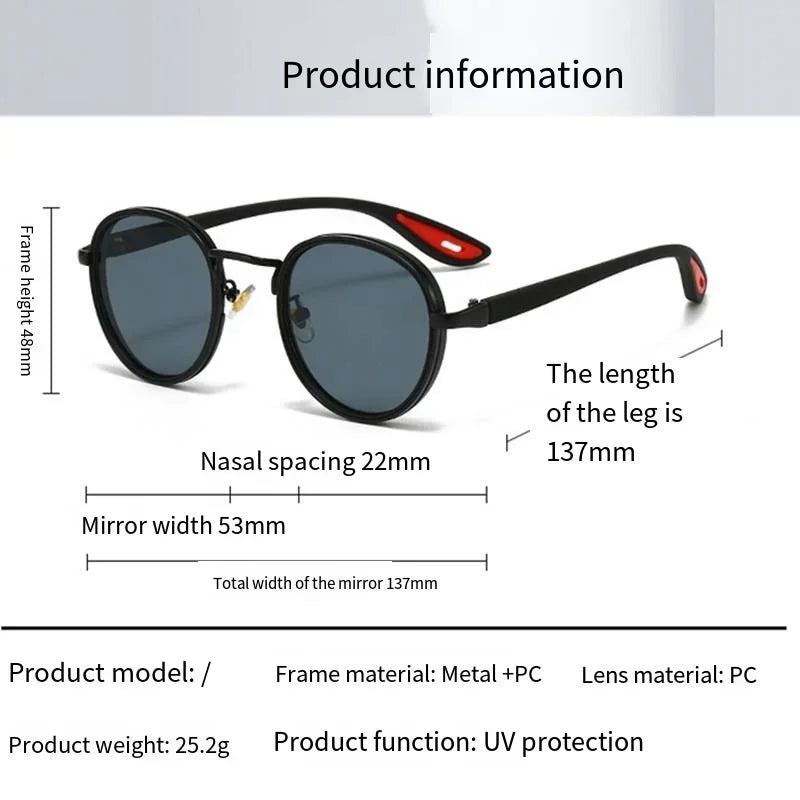 Men's Retro Round Driving Polarized Finished Myopia Lenses Titanium Sunglasses High Quality UV Protection Glasses Qme