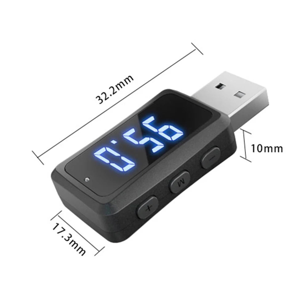 FM02 Auto Audio Wireless Adapter Portable Audio Receiver Transmitter Handsfree Call Bluetooth-Compatible Auto Accessories Qme