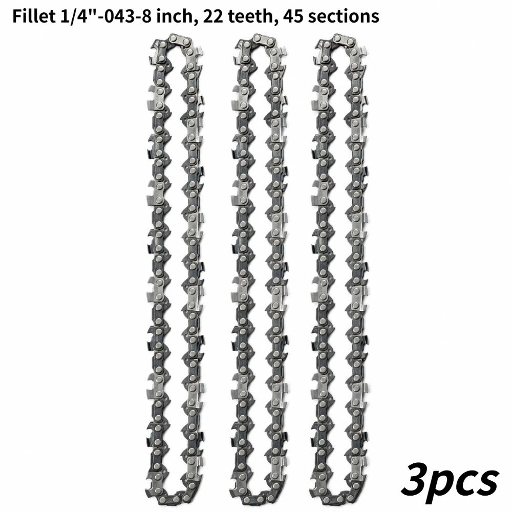 Portable Electric Chainsaw Accessory 6 Inch 1/4" Pitch 37 Drive Link Saw Chain Sturdy Replacement Part for Wood Cutting Tools Qme 3pcs 8-inch Chain