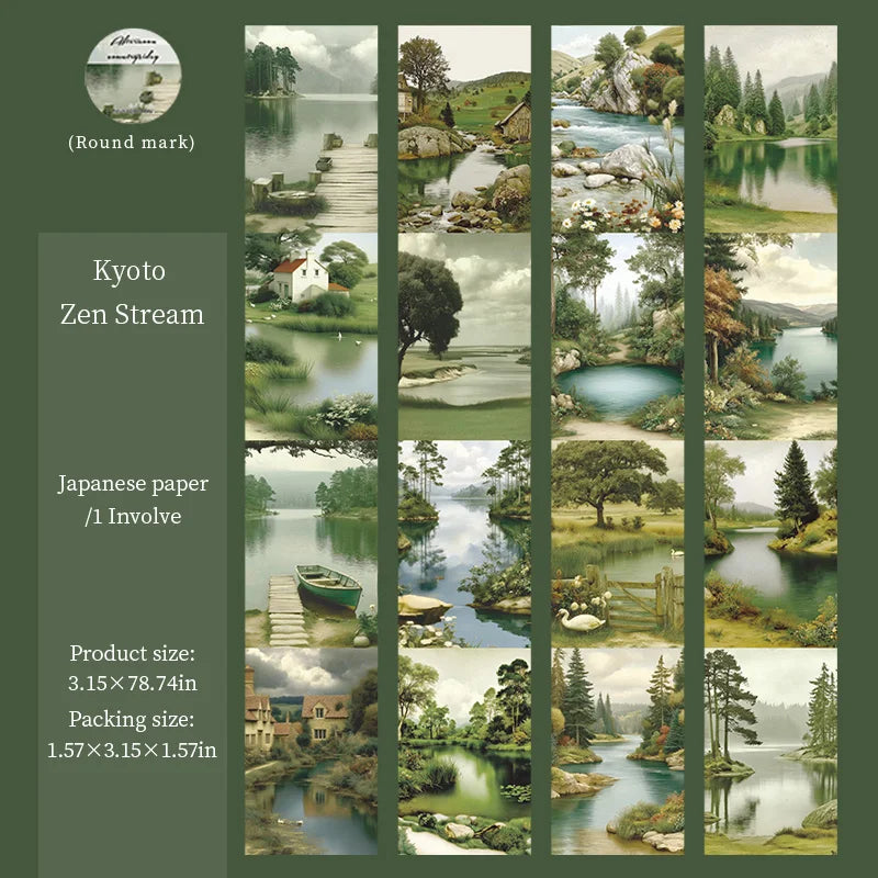 1roll Afternoon Countryside-themed Large-format Landscape Tape Ideal for background decoration, scrapbooking DIY collage sheets Qme 4