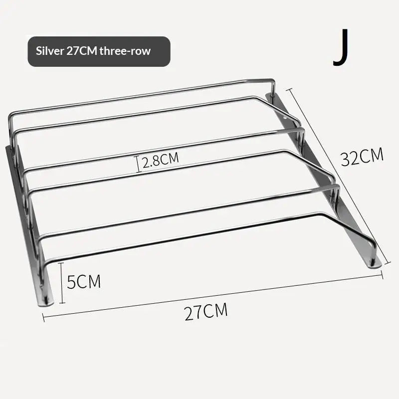 27/34cm Carbon Steel Wine Rack Glass Holder Hanging Bar Hanger Shelf Hanging Rack Under Cabinet Stemware Organizer Qme J