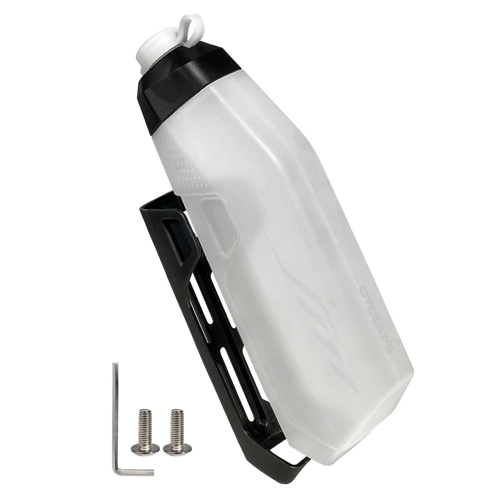 Aerodynamic Bike Water Bottle Set 650ML Lightweight Road Bike Frame Down Tube Riding Water Bottle Squeeze to Drink Design Qme Ivory
