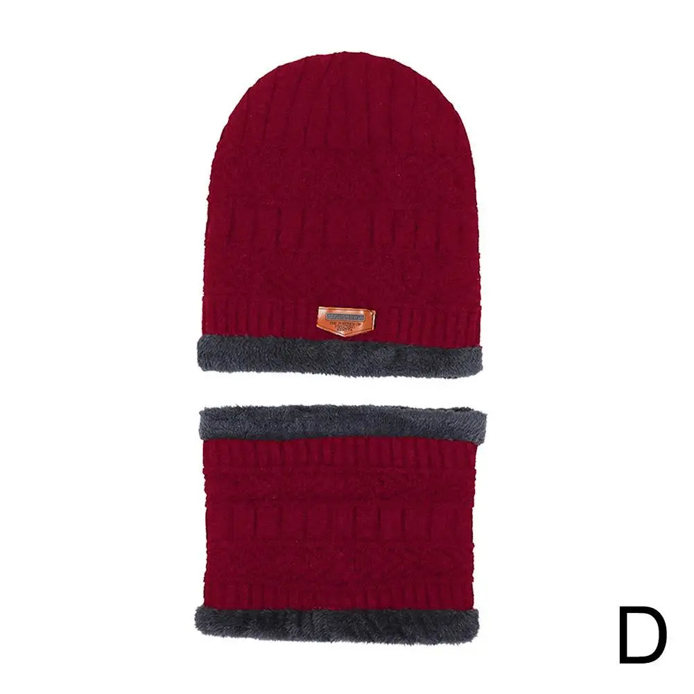 Winter Fleece Scarf Hats Thicken Plush Warm Beanies Wool Knit Caps Men Women Outdoor Cycling Ski Cold Protection Neck Mask Hat Qme Red One size
