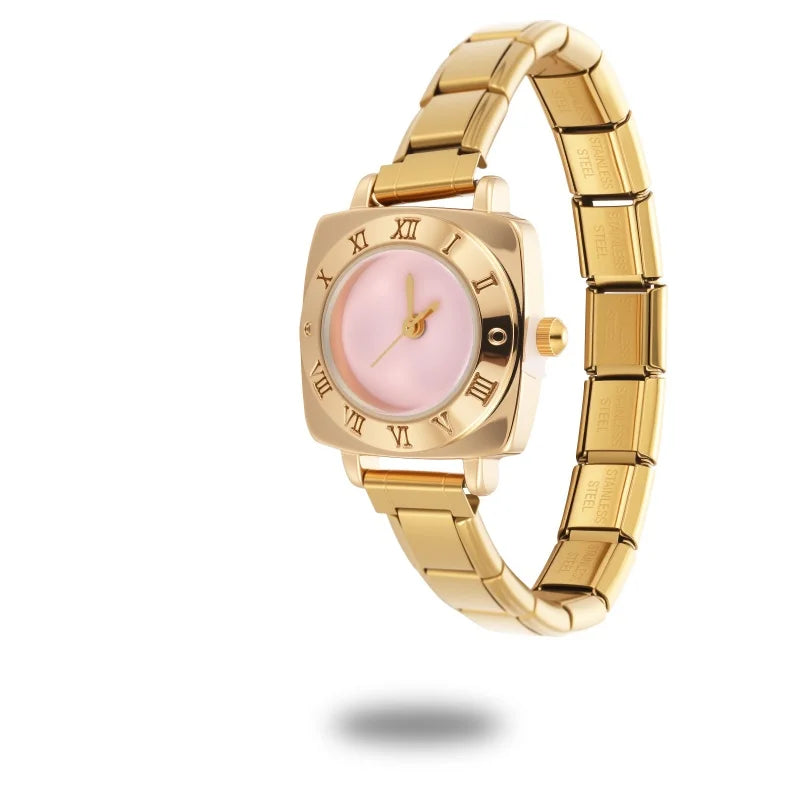 Wholesale High Quality Stainless Steel Watch Head Bracelet 9mm DIY Italian Charm Women Mens Round Square Watch 12 Zodiac Watches Qme Style 12