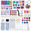 Epoxy Resin Silicone Molds Starter Kit All in One Office Home Decor Art Clear Craft Jewelry Making Kit for Keychain Necklace DIY Qme Kit 3