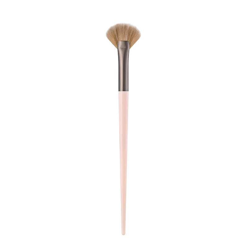 1 Slim Soft Facial Fan Brush Makeup Cosmetic Multi Use Mask Tool Qme 1PCS Pink