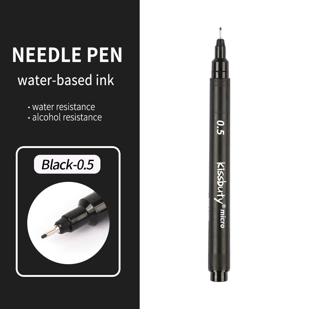 Micro-Pen Fineliner Pens,Color Pigment Liner Multiliner Archival Ink Micro Fine Point Pens for Sketching, Drawing, Journaling Qme 0.5-Black