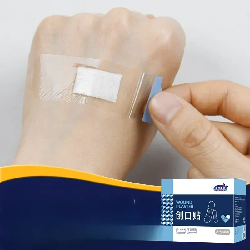 Transparent Adhesive Bandages, 120pcs/set, Waterproof Wound Dressing Plaster, Skin Patch for Children Adults Qme