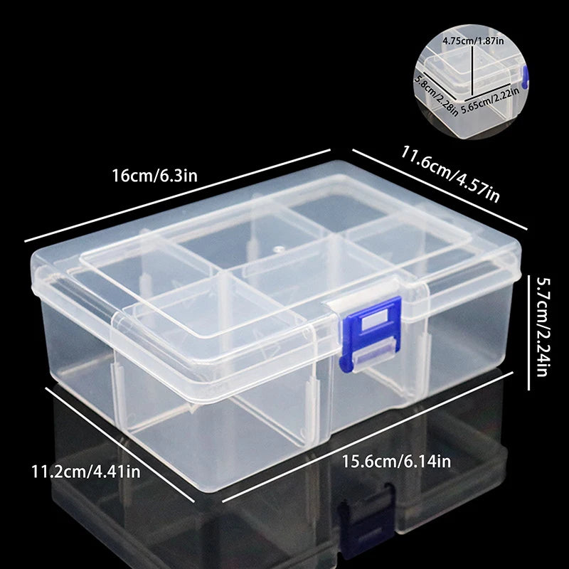 Removable Storage Box Tools Jewelry Fishing Gear Desktop 6-Grid Qme Default Title
