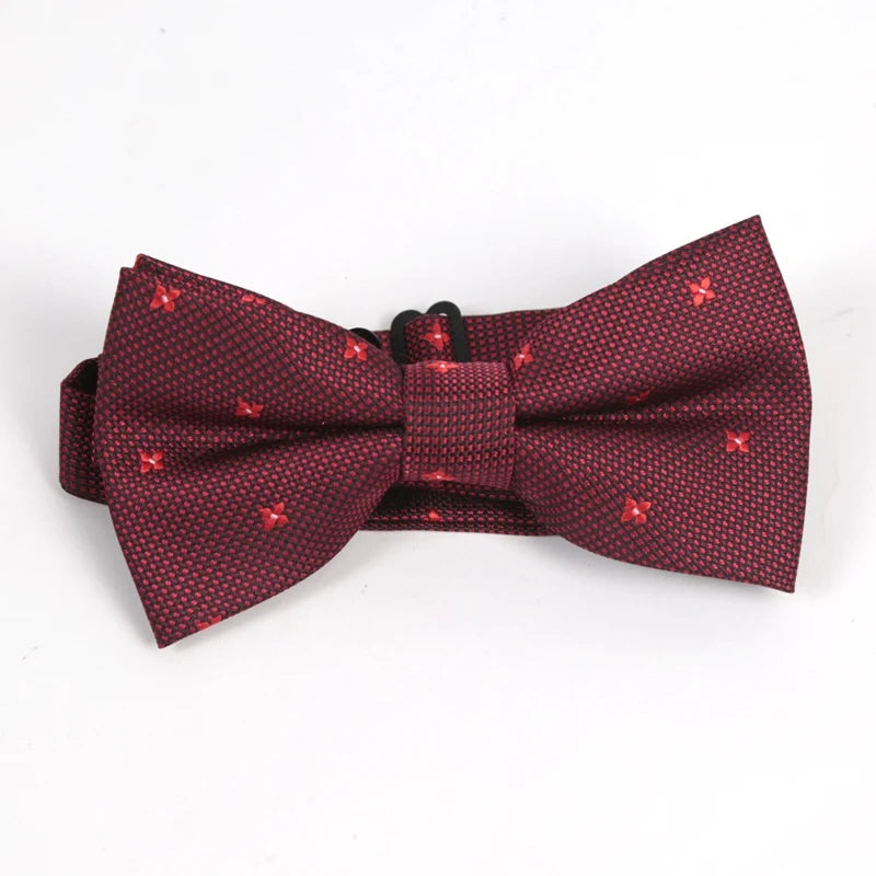 Tie Red Maroon Burgundy Rose Men Pocket Square Cufflinks Jacquard Qme B3