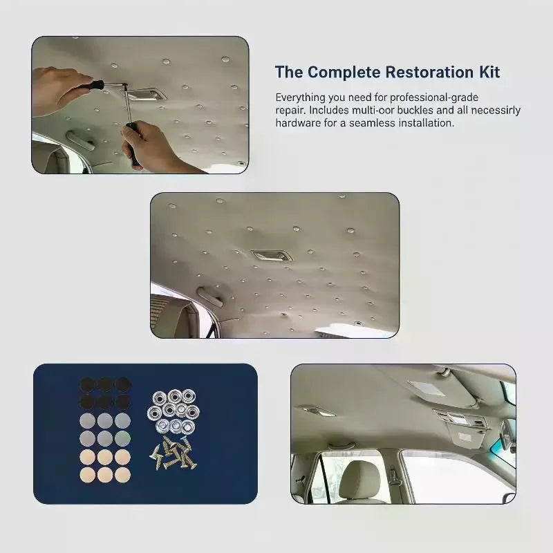Auto Roof Retaining Buckle Headliner Repair Button Fabric Metal Rivet Qme