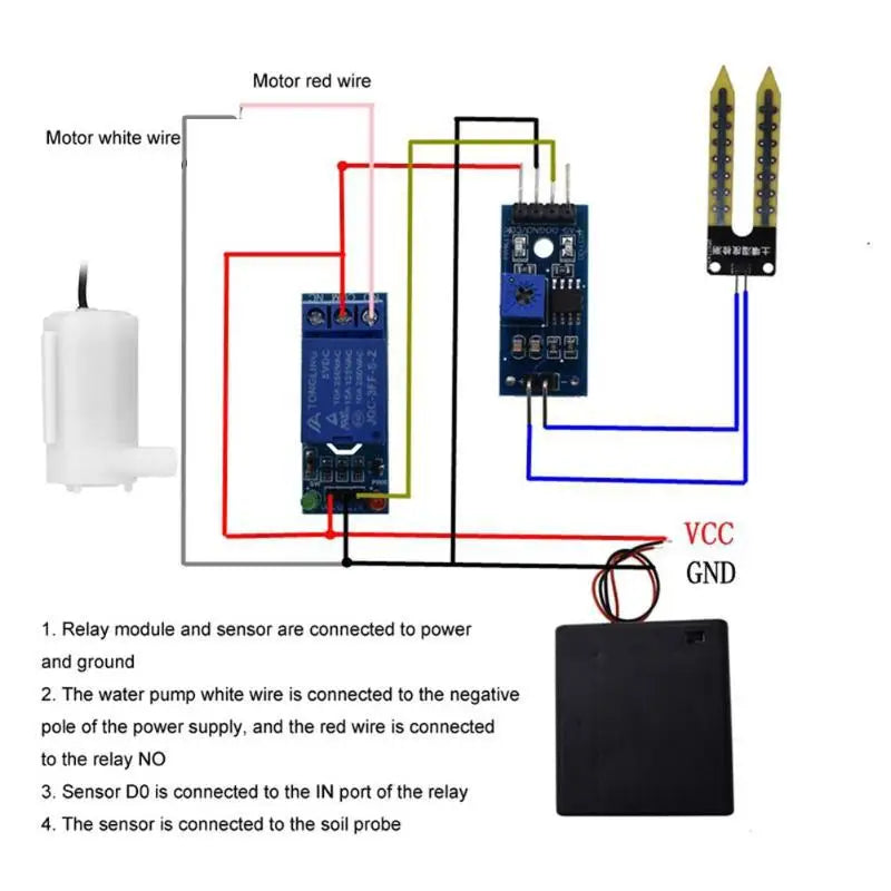 Automatic Irrigation Module DIY Kit Automatic Watering Kit Soil Moisture Sensor Mini Water Pump 50cm Hose for Arduino Qme