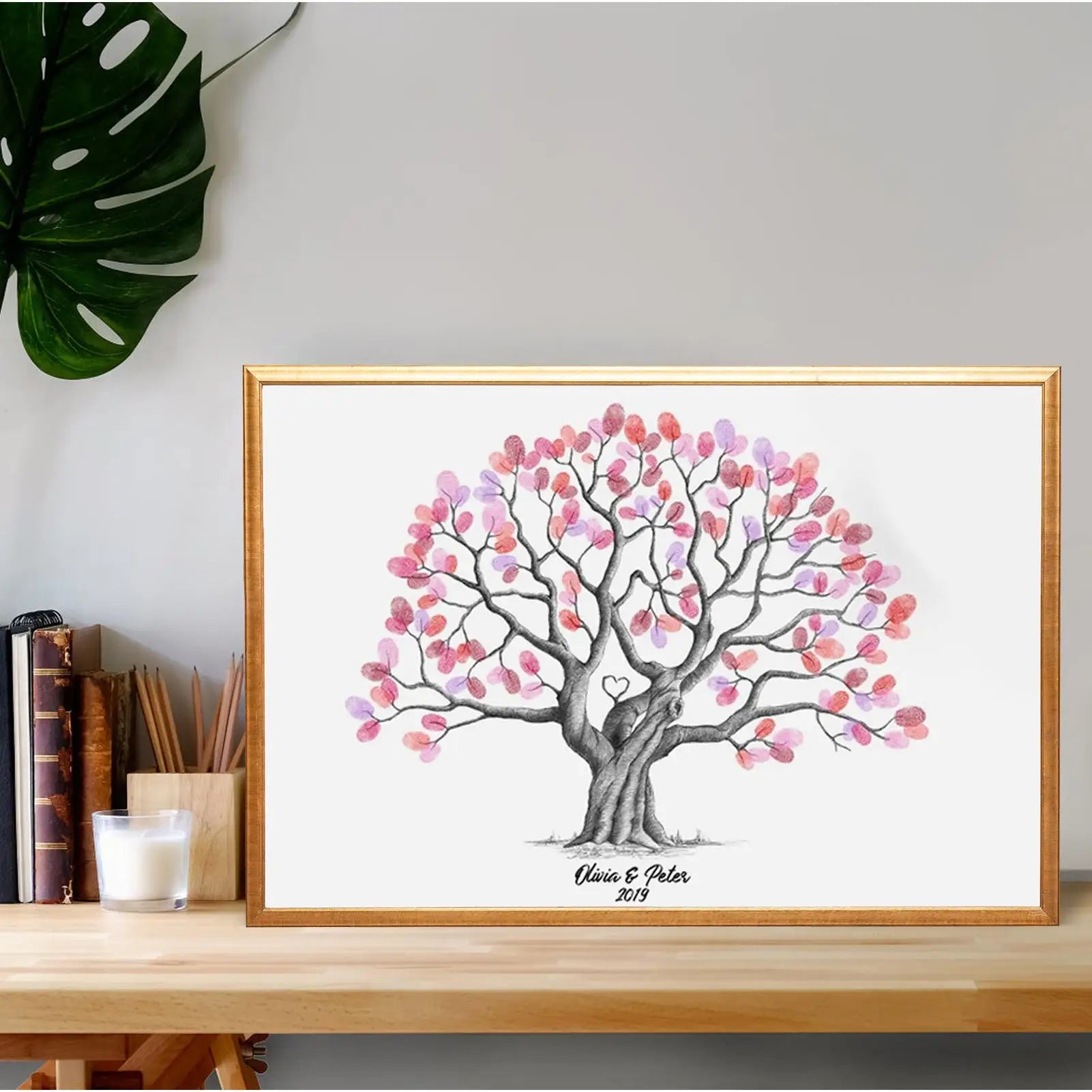 Fingerprint Tree Canvas Wedding Decorative Guest Book Creative Qme