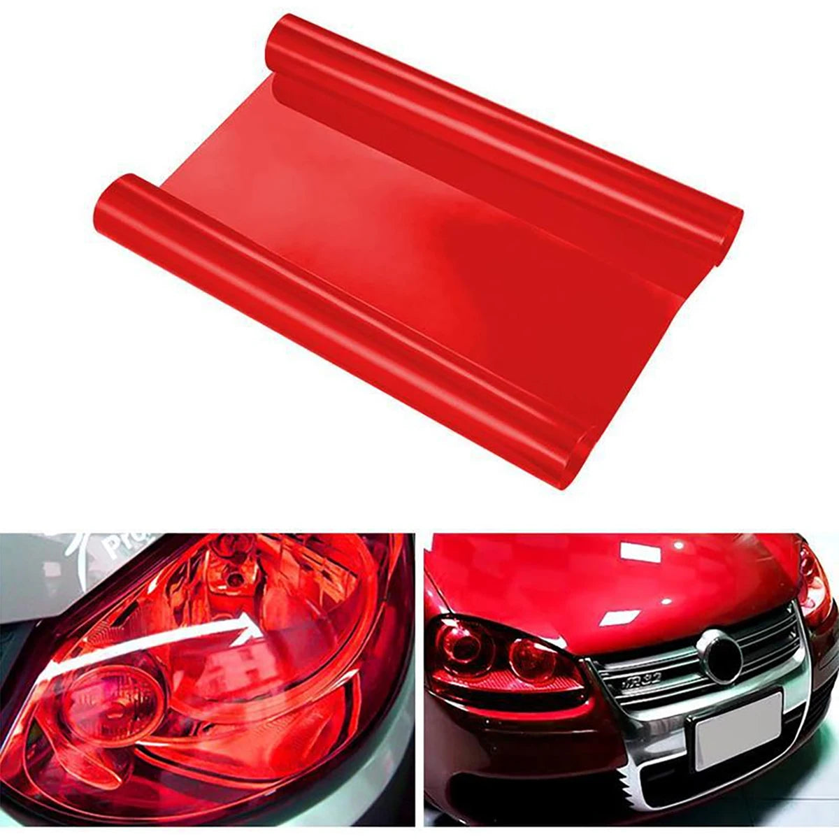 30x60cm 11 81x23 Car Bright Light Headlight Film Changing Sticker Qme Red