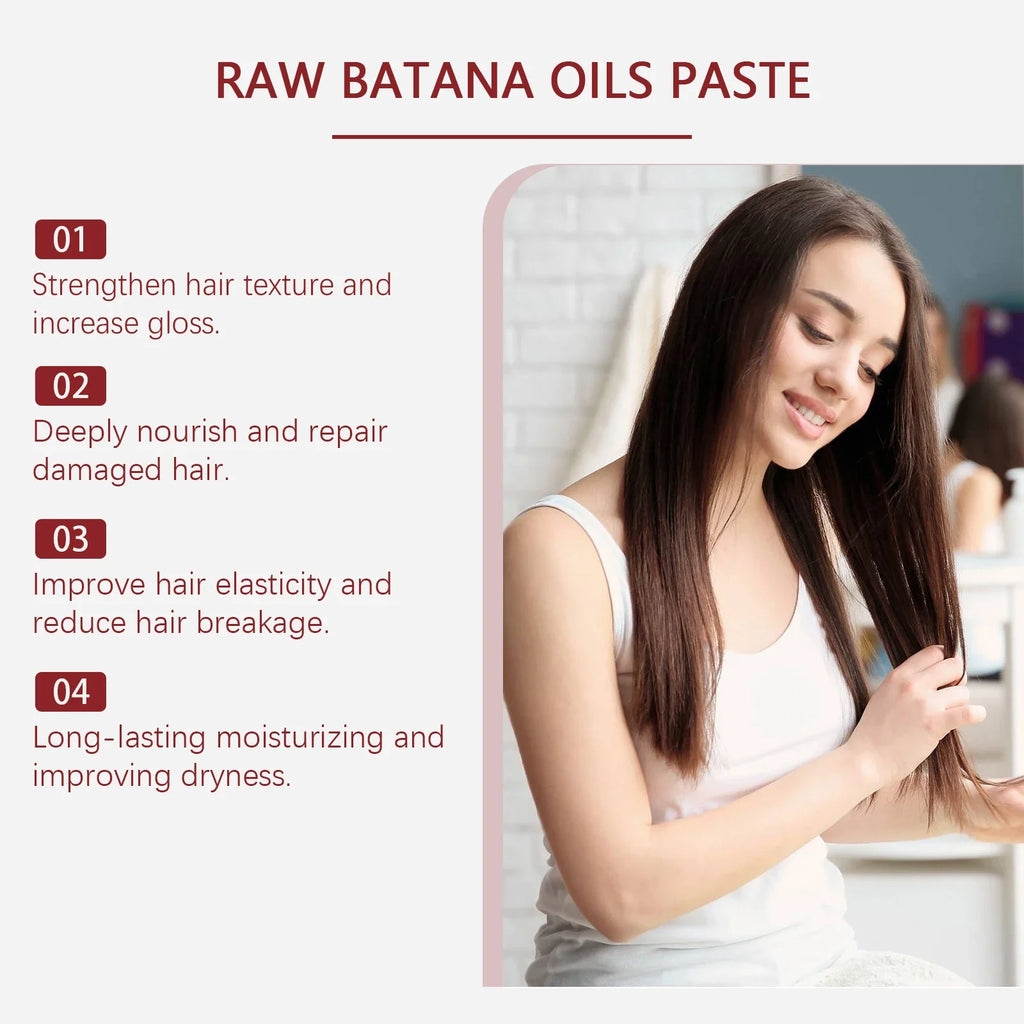Damaged Repairing Hair Mask Organic Batana Oil Dry Hair End Repair Anti-Loss Smoothing Treatment Conditioner Hair Care Qme