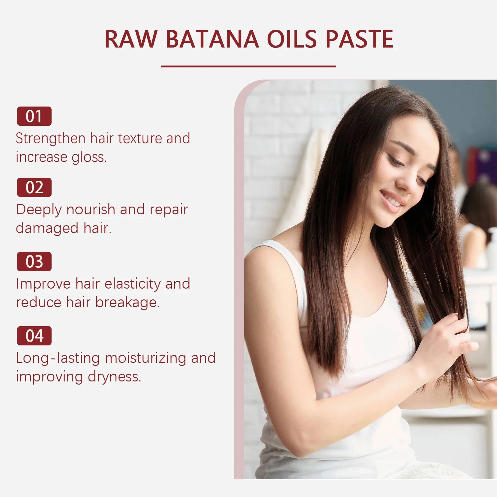 Damaged Repairing Hair Mask Organic Batana Oil Dry Hair End Repair Anti-Loss Smoothing Treatment Conditioner Hair Care Qme