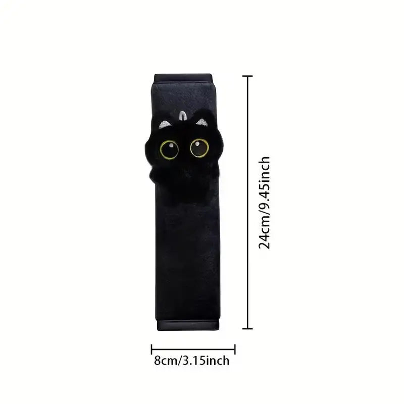Black Cat Plush Car Seatbelt Shoulder Pad Soft Safety Strap Protector Qme