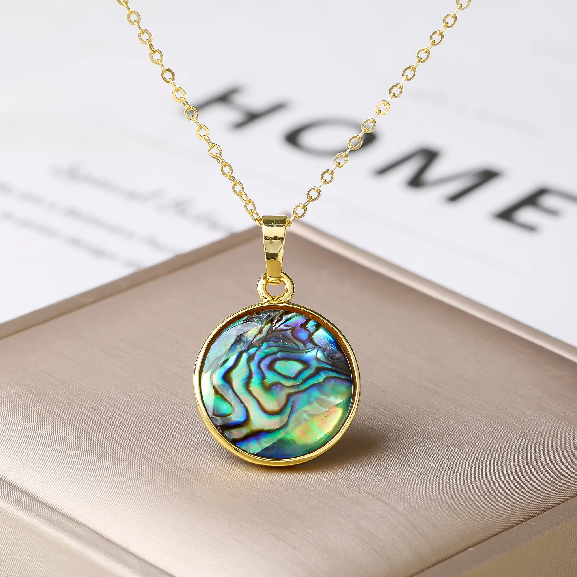 New Arrivals Natural Abalone Shell Pendant Necklace Silver/Gold Waterdrop Heart Shell Choker Fashion Beach Jewelry Women Gift Qme 3