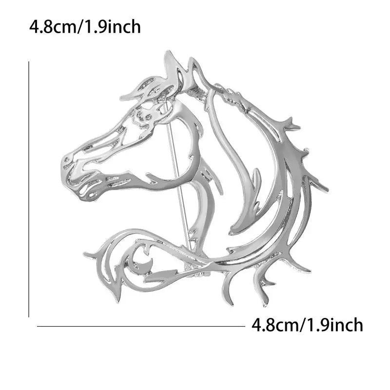 Simple Hollow Horse Brooch For Women Men Personality Alloy Smooth Animal Pin Brooch Fashion Clothing Jewelry Accessories Gift Qme Silver