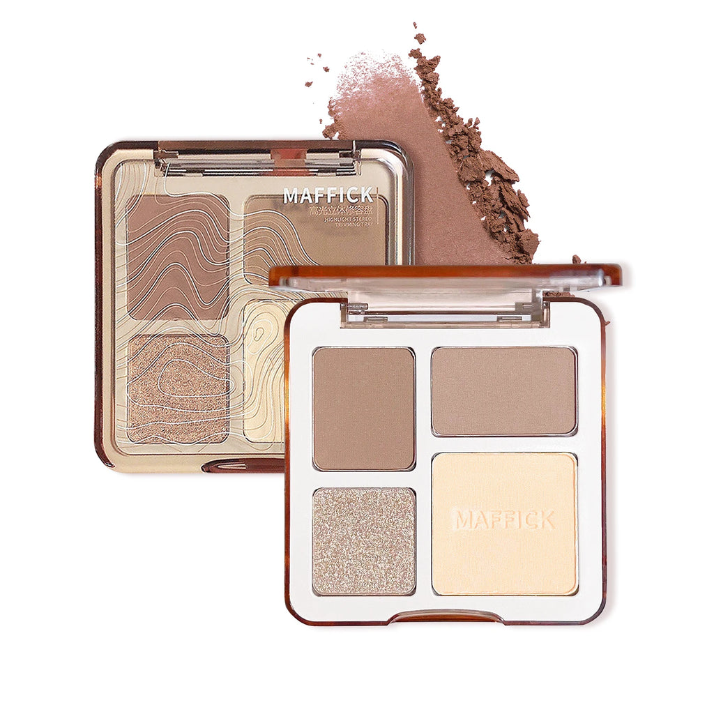 Contouring Palette Highlighting Four Colors One Natural Matte Qme
