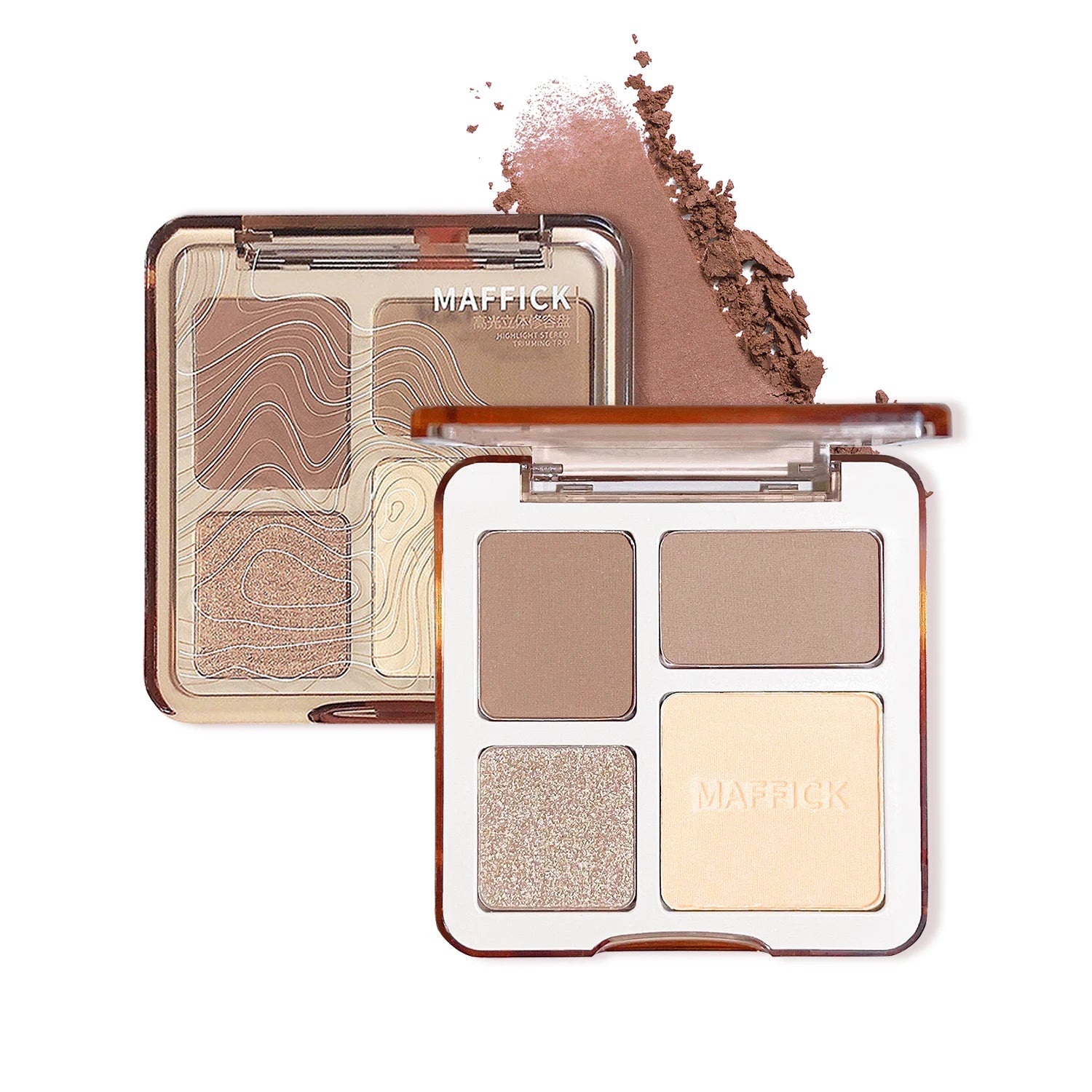 Contouring Palette Highlighting Four Colors One Natural Matte Qme