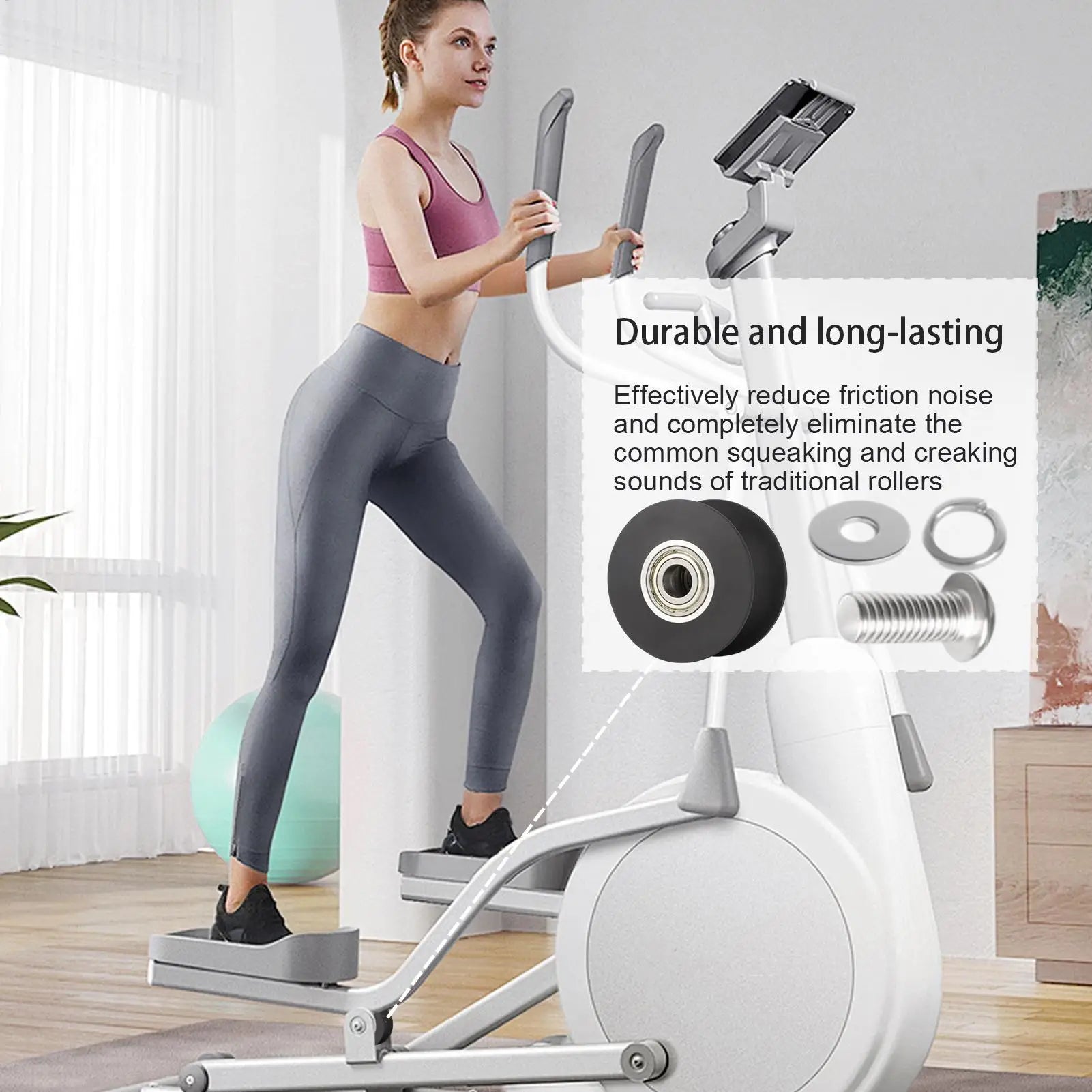 Elliptical Trainer Roller Quiet Smooth Replacement Parts Elliptical Replacement Parts For Indoor Commercial Gym Apartment Room Qme