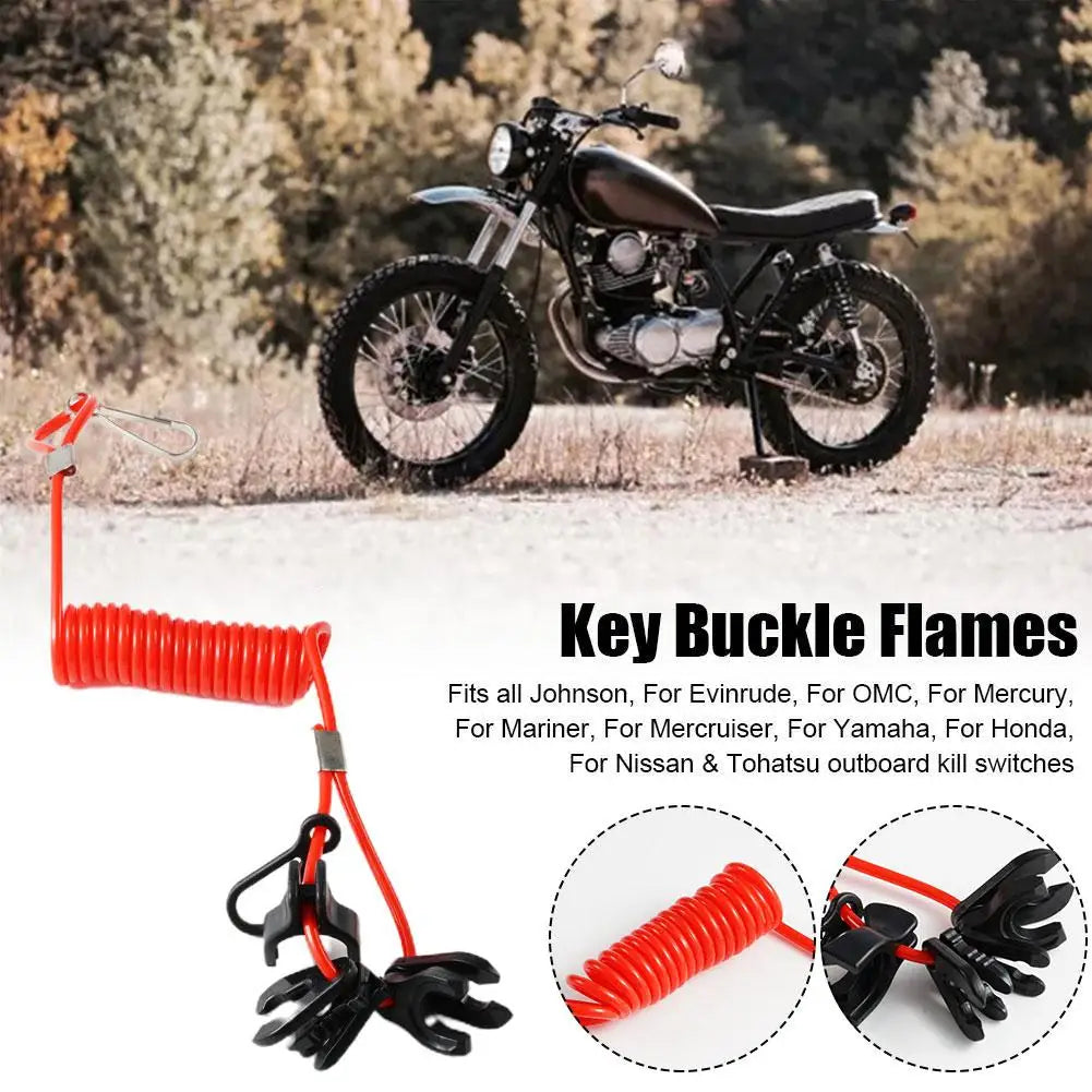 Boat Outboard Switch Engine Motor Lanyard Kill Urgent Stop Button Safety Connector Cord Compatible for Yamaha Suzuki Honda Qme