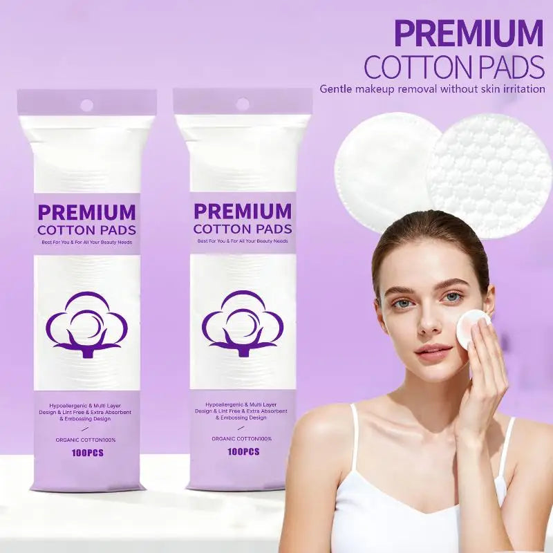 Makeup Removal Cotton Pads 300 600 Soft Pearl Embossed Notched Design Qme